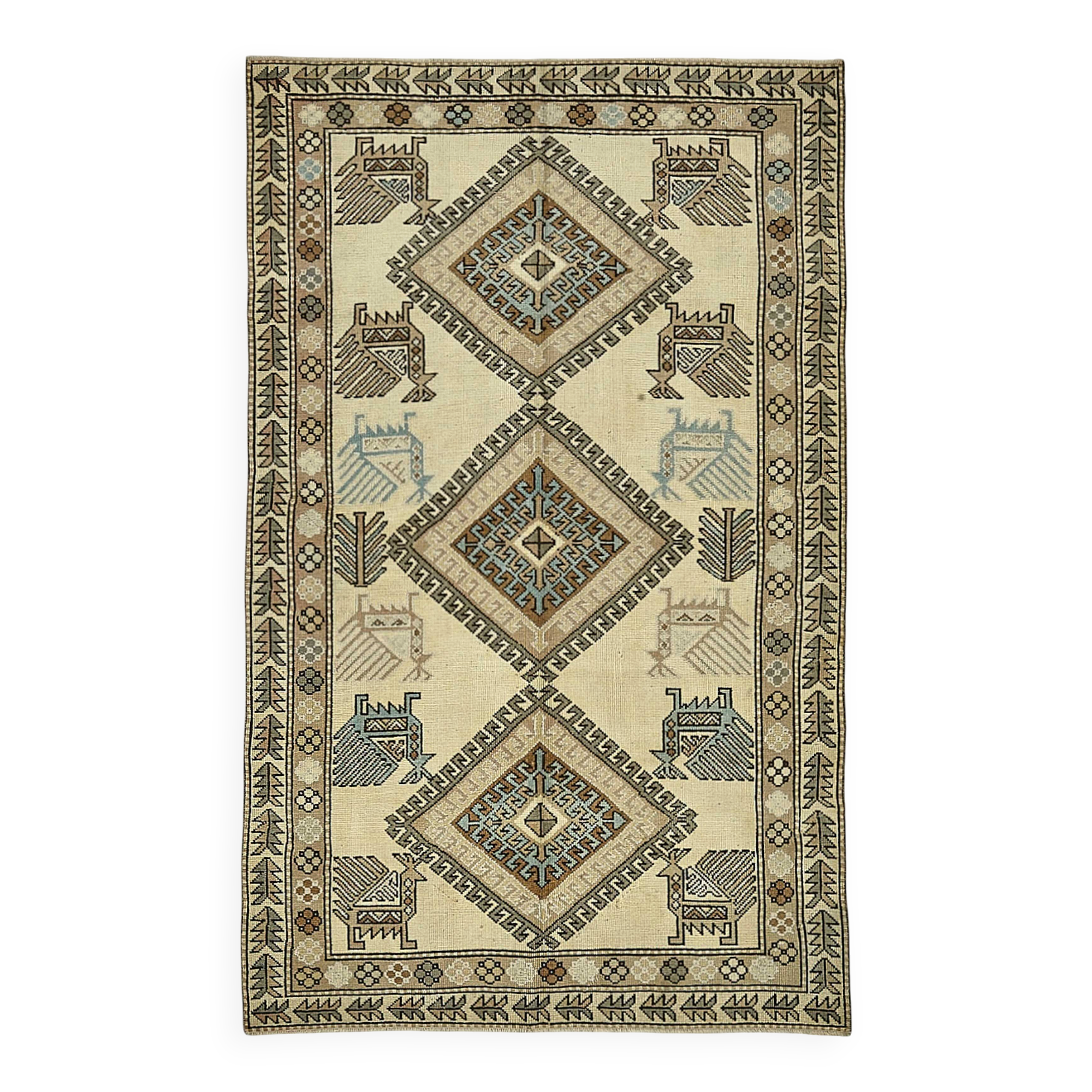 Turkish Vintage Anatolian Rug 154 cm x 247 cm