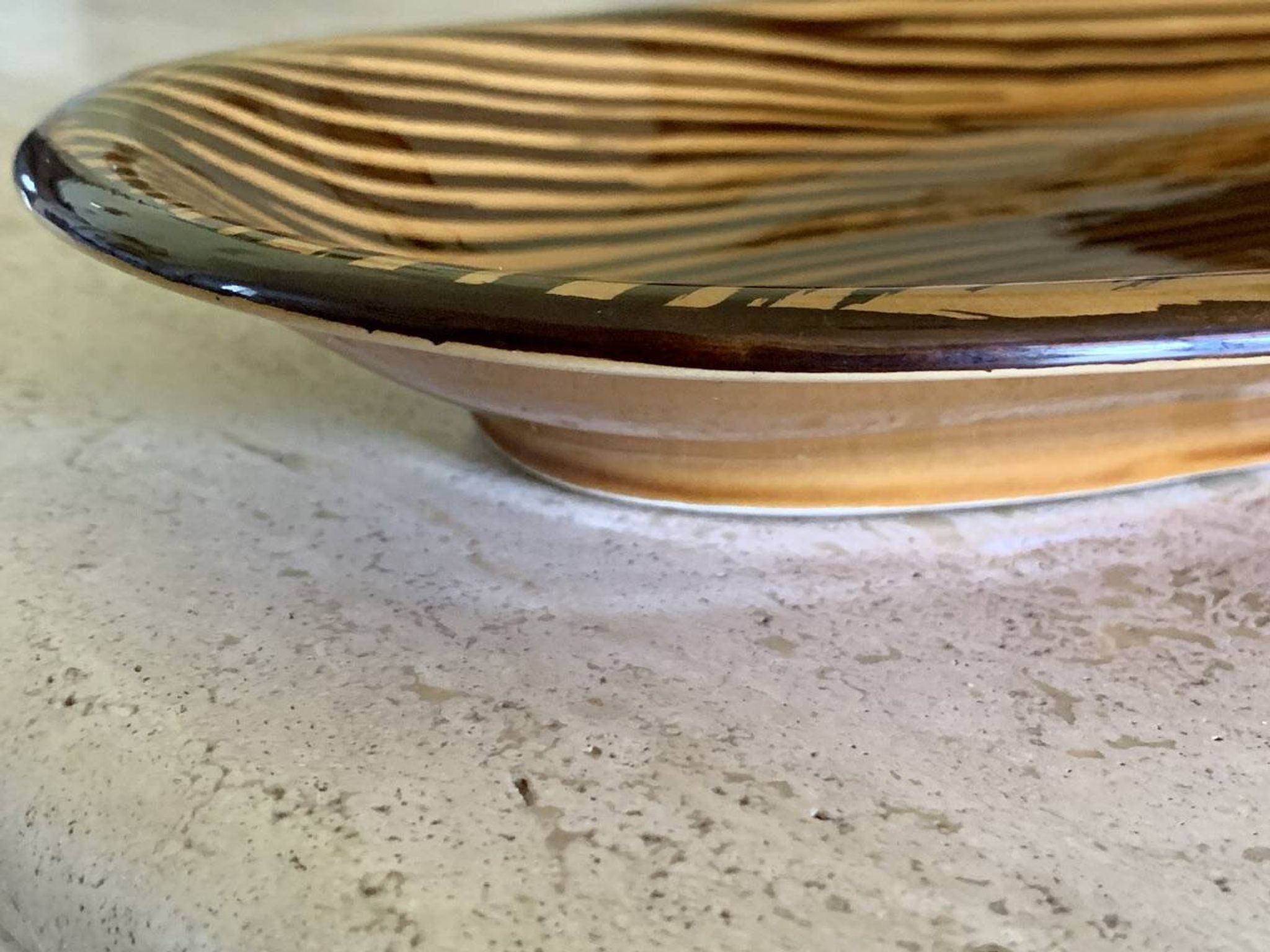 Large vintage ceramic dish by Sarreguemines, circa 1970's