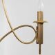 Doré laiton Brass chandelier, 1930s antique ceiling lamp with 3 lights, ribbed design