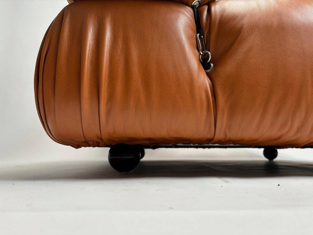 Camaleonda Lounge Sofa in Cognac Leather by Mario Bellini for B&B Italia, 1973, Set of 4