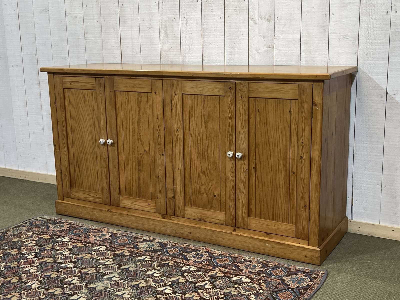 1950s English 4-door fir sideboard