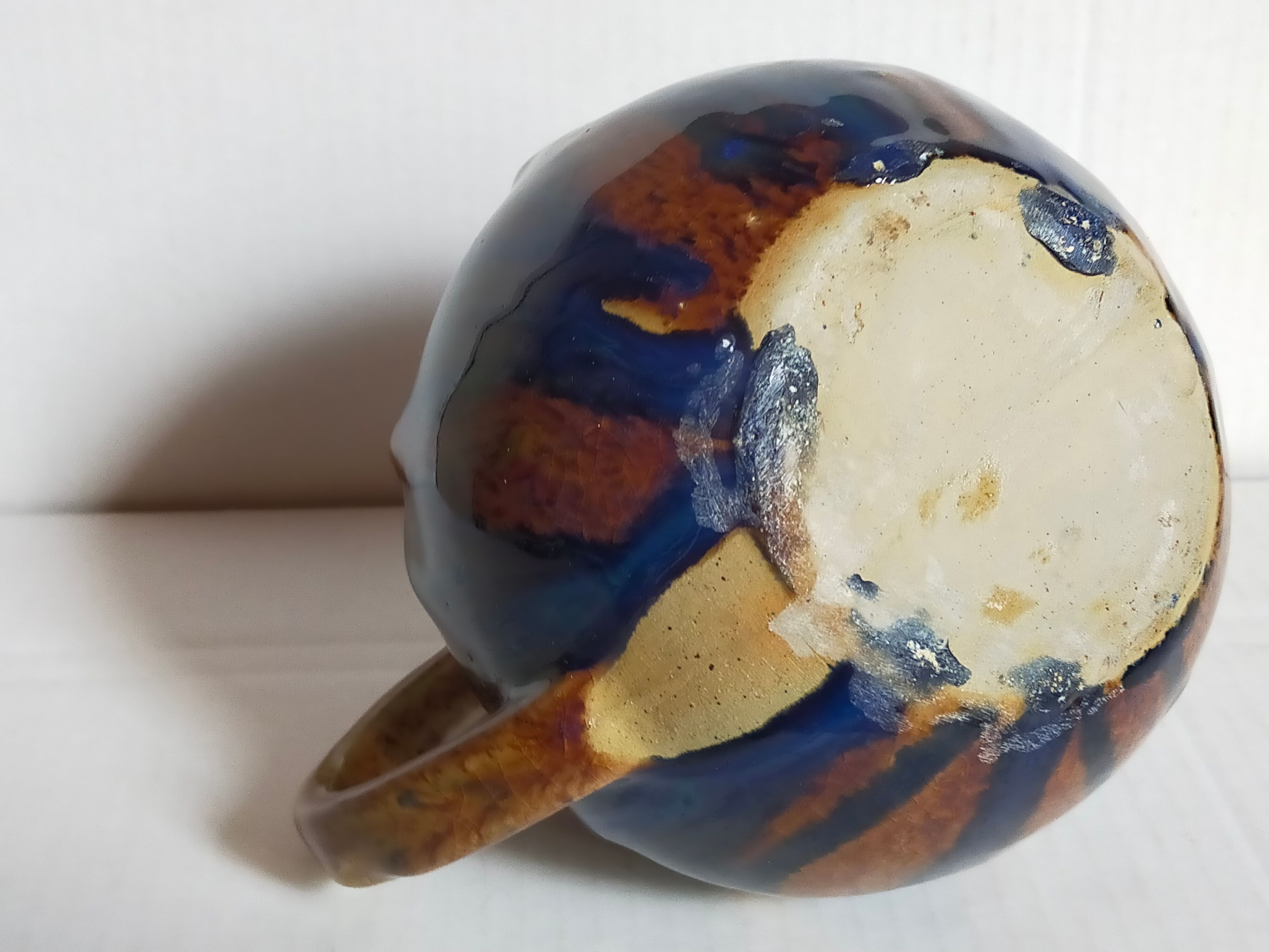 Art nouveau pitcher enamelled earth early twentieth century