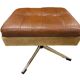 Vintage Danish Mid Century Skipper Footstool Ottoman In Cognac Leather