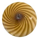 Plafonnier ou applique murale italienne en verre de Murano blanc laiteux et tourbillons verts