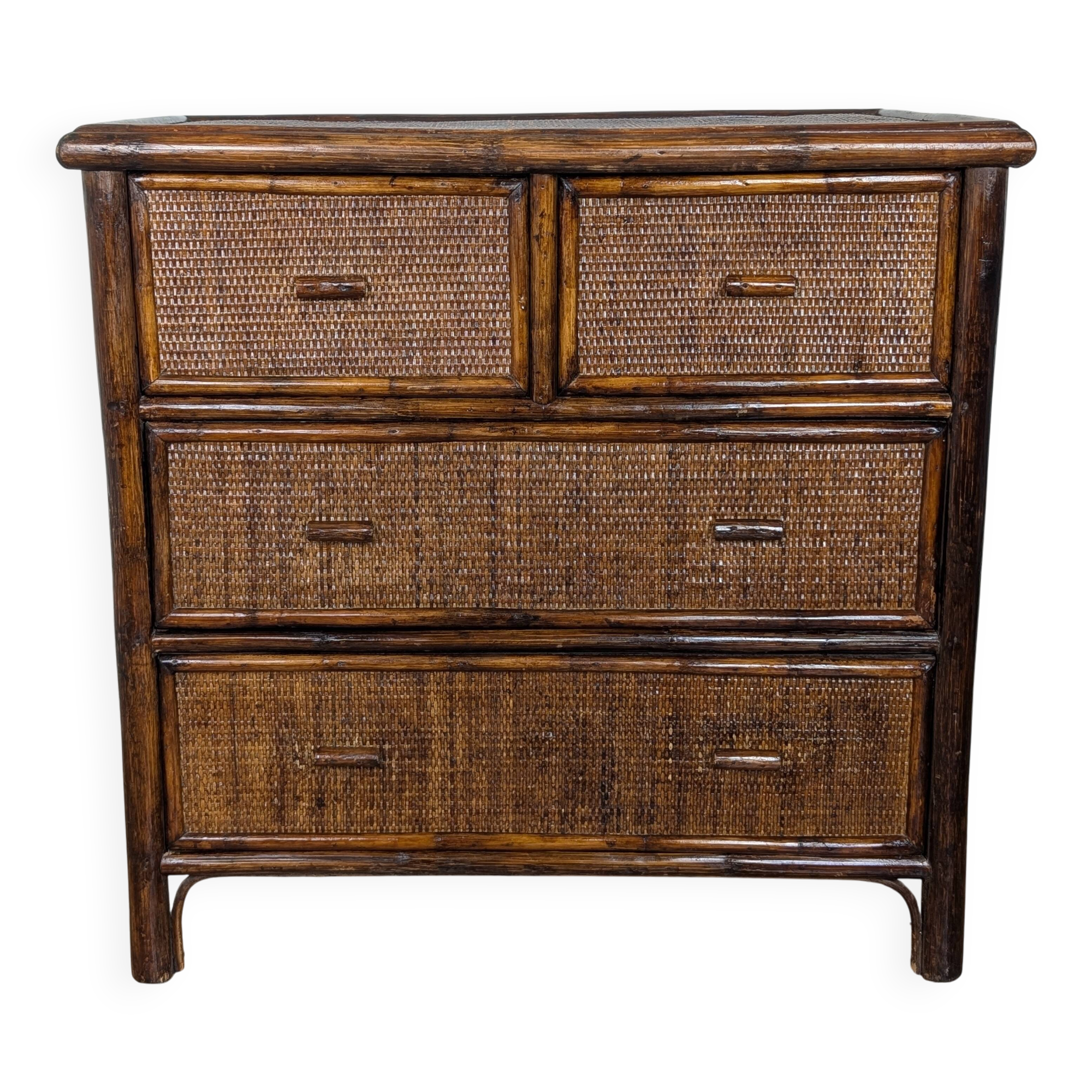Commode bambou et rotin