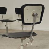 Adjustable industrial chair metal Czechoslovakia 1960