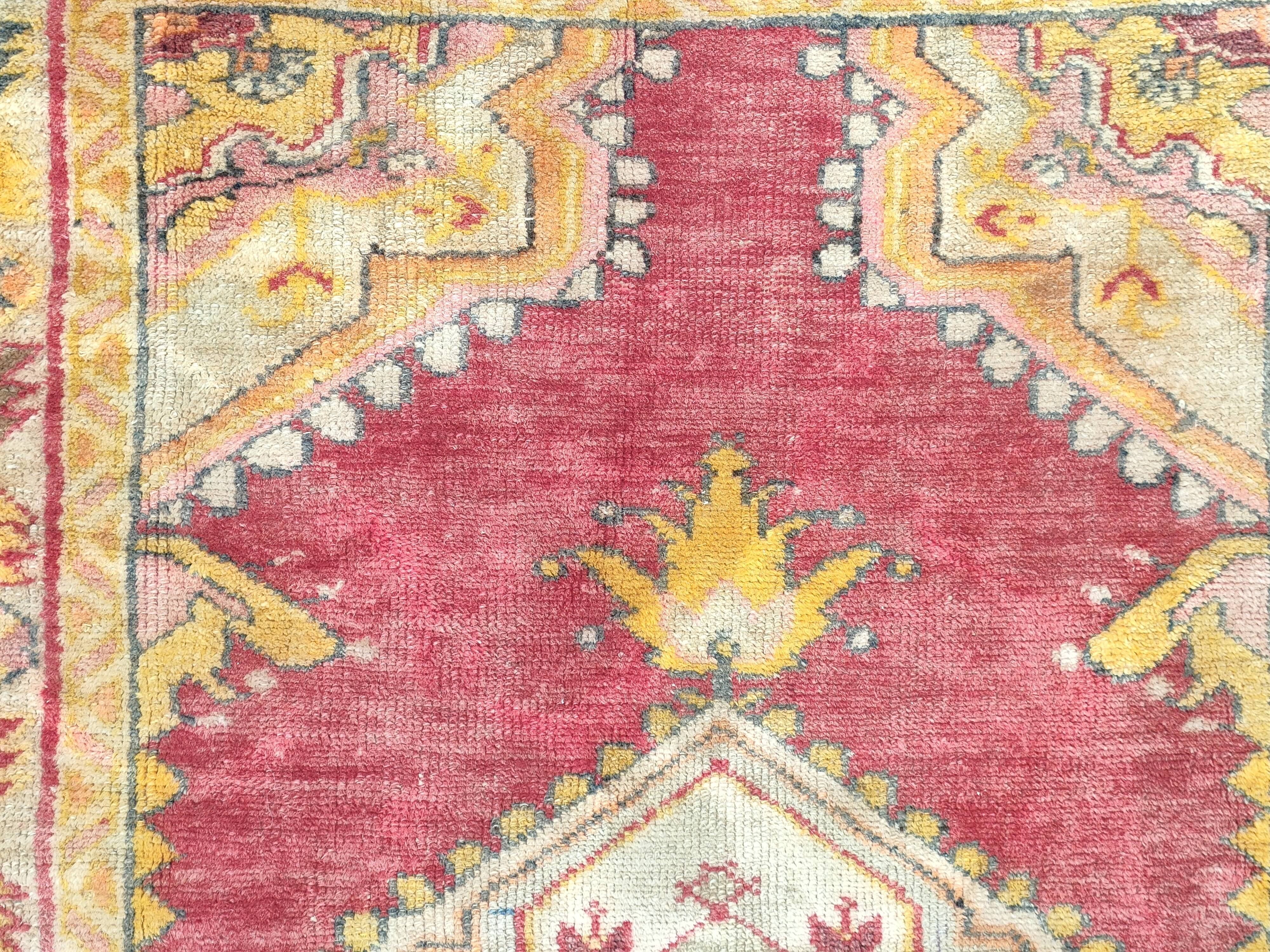 Tapis patiné orient laine fait mai 166 cm x 95 cm