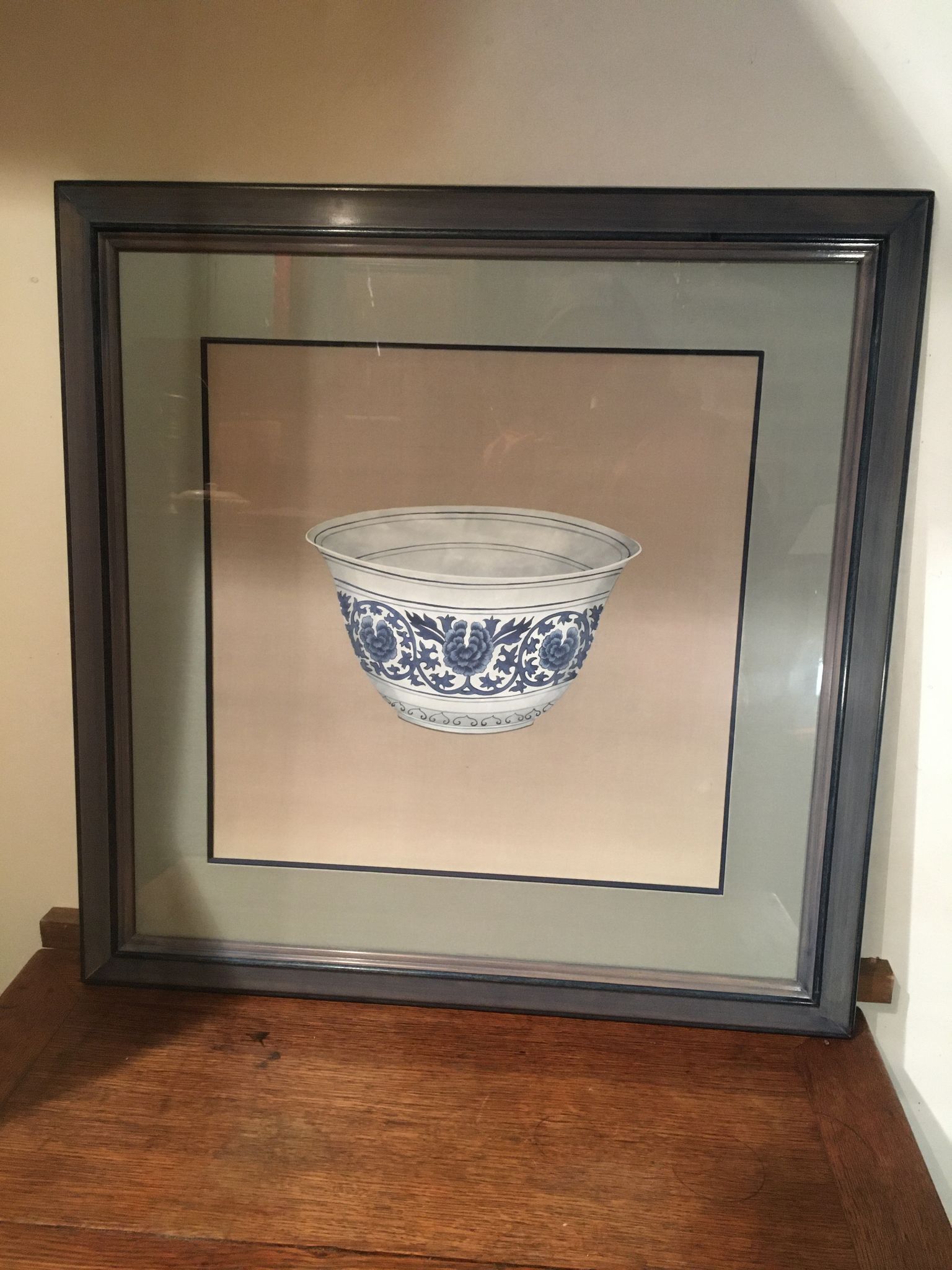 Ming blue and white pottery, hand-painted.