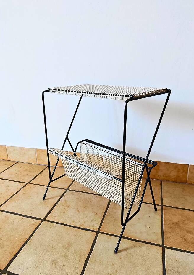 Side table with integrated magazine rack Tjerk Reijenga Pilastro 1950s