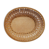 Old basket braided in rattan