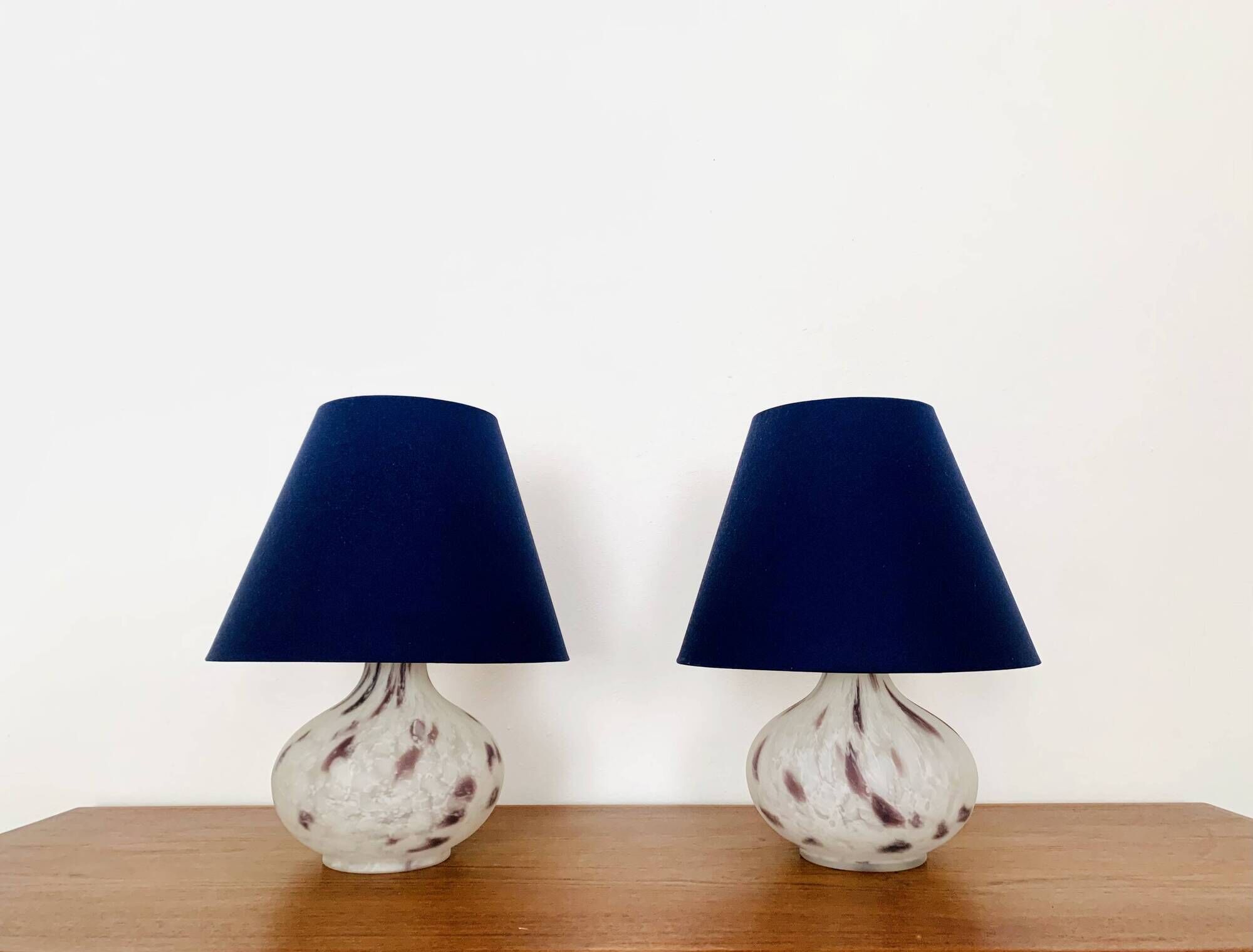 Set of 2 Glass Table Lamps by Peill and Putzler