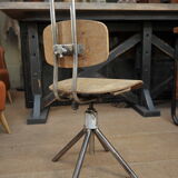 Wooden metal adjustable desk chair 1950