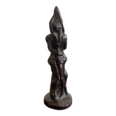 Resin Sculpture Figurine Couple Kissing Art Deco Female Nude Erotic
