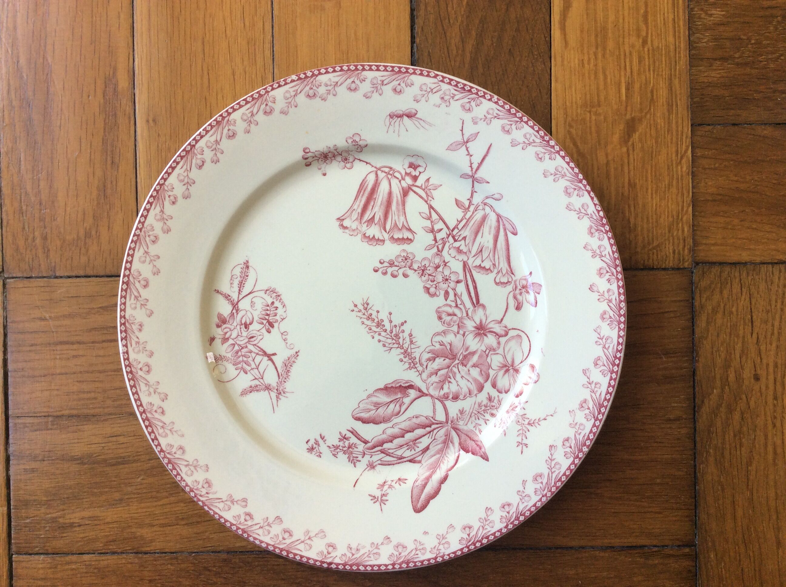 Series of 9 old flat plates Iron Land