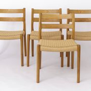 Niels Otto Møller Model 84 Dining Chairs Set of 4, Oak, 1970s Danish