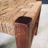 Oak & Rope Travail Populaire Side Chair, Belgium, 1950s