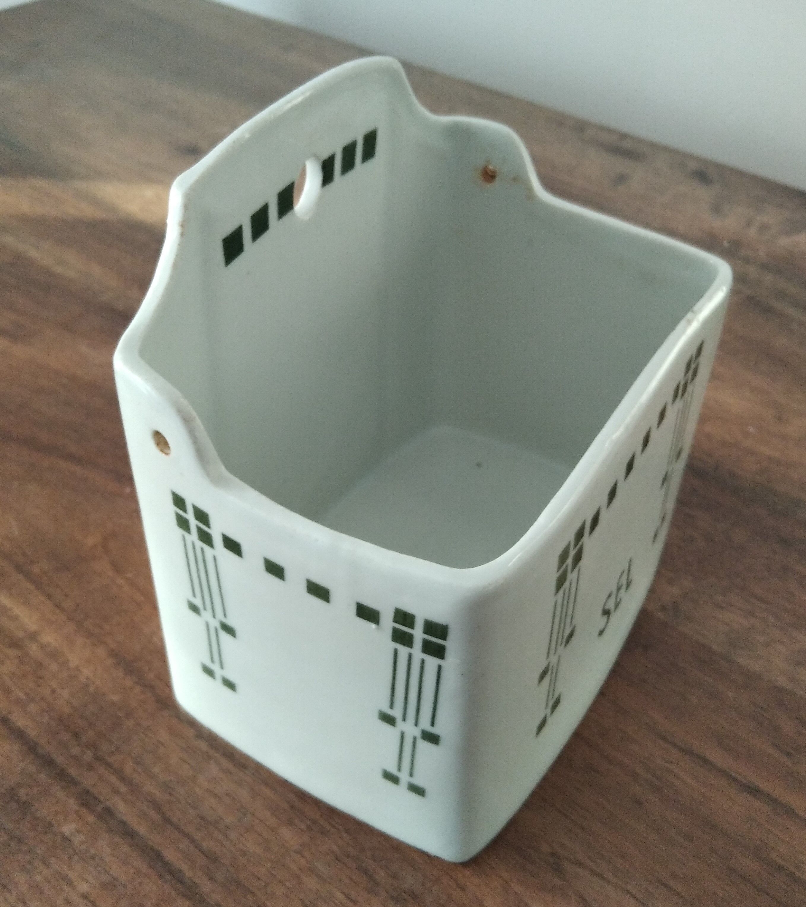 Art Deco earthenware salt box