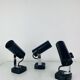 3 black metal and chrome vintage spotlights by Targetti