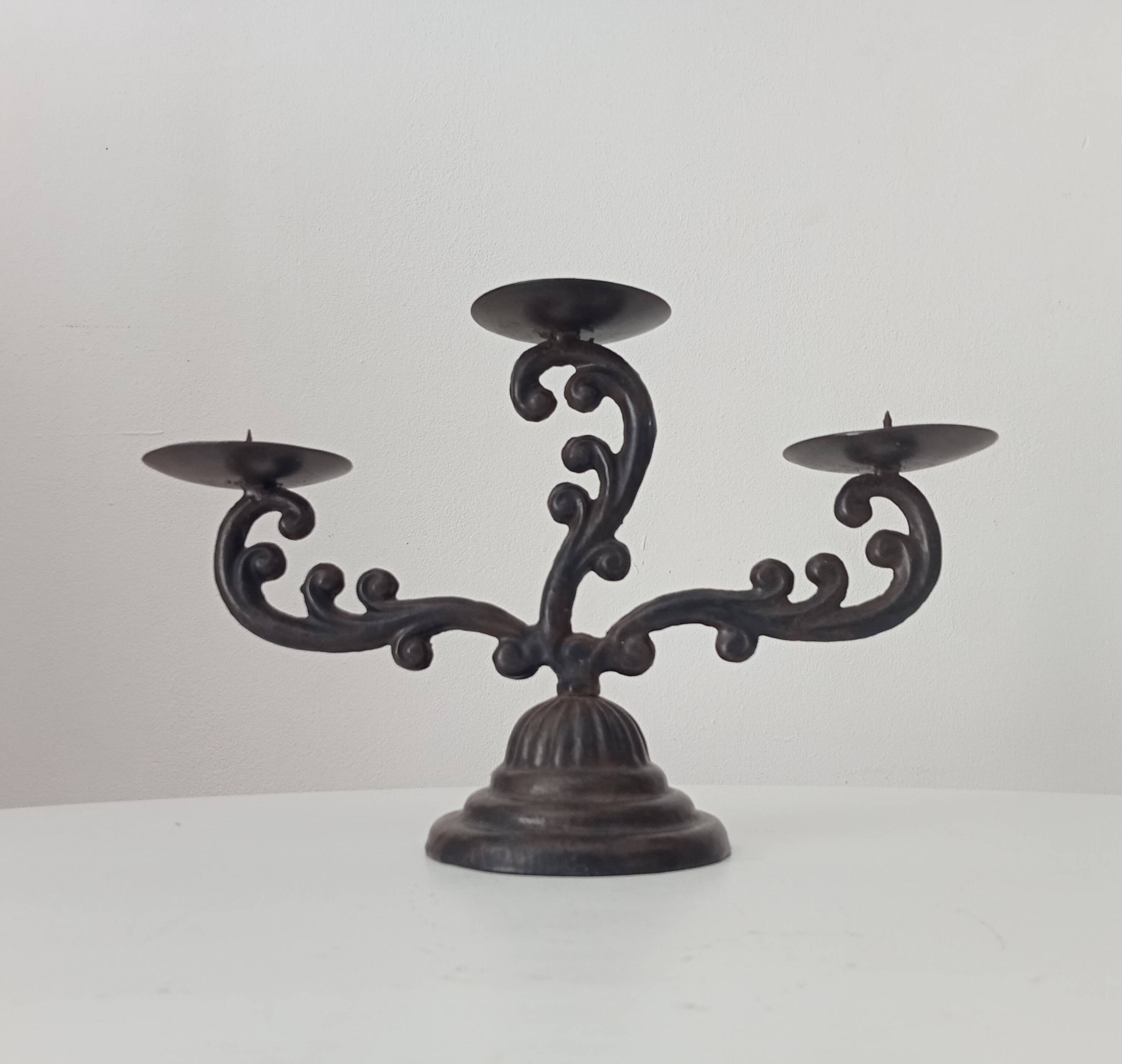 Old enamelled cast iron chandelier