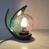 Lamp shape wave shell ceramic green glass globe