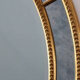 Mid-century gilt oval Mirror by Deknudt, Belgium 1980s