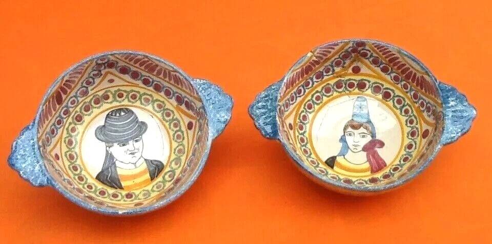 2 old ear bowls Faience from Quimper Henriot Quimper