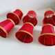 Lot 6 lampshade with red nylon clip decoration gold embroidery