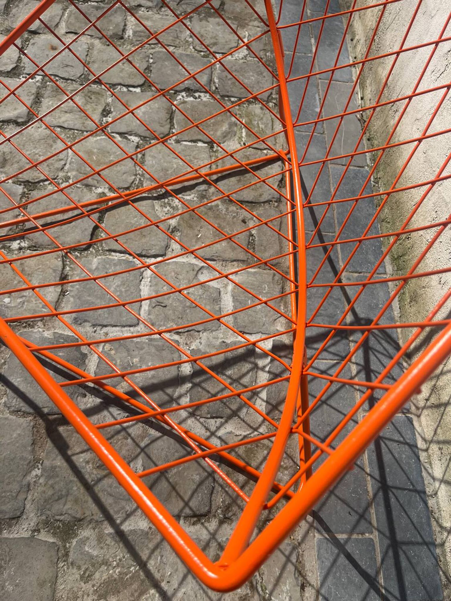 Orange lattice armchair