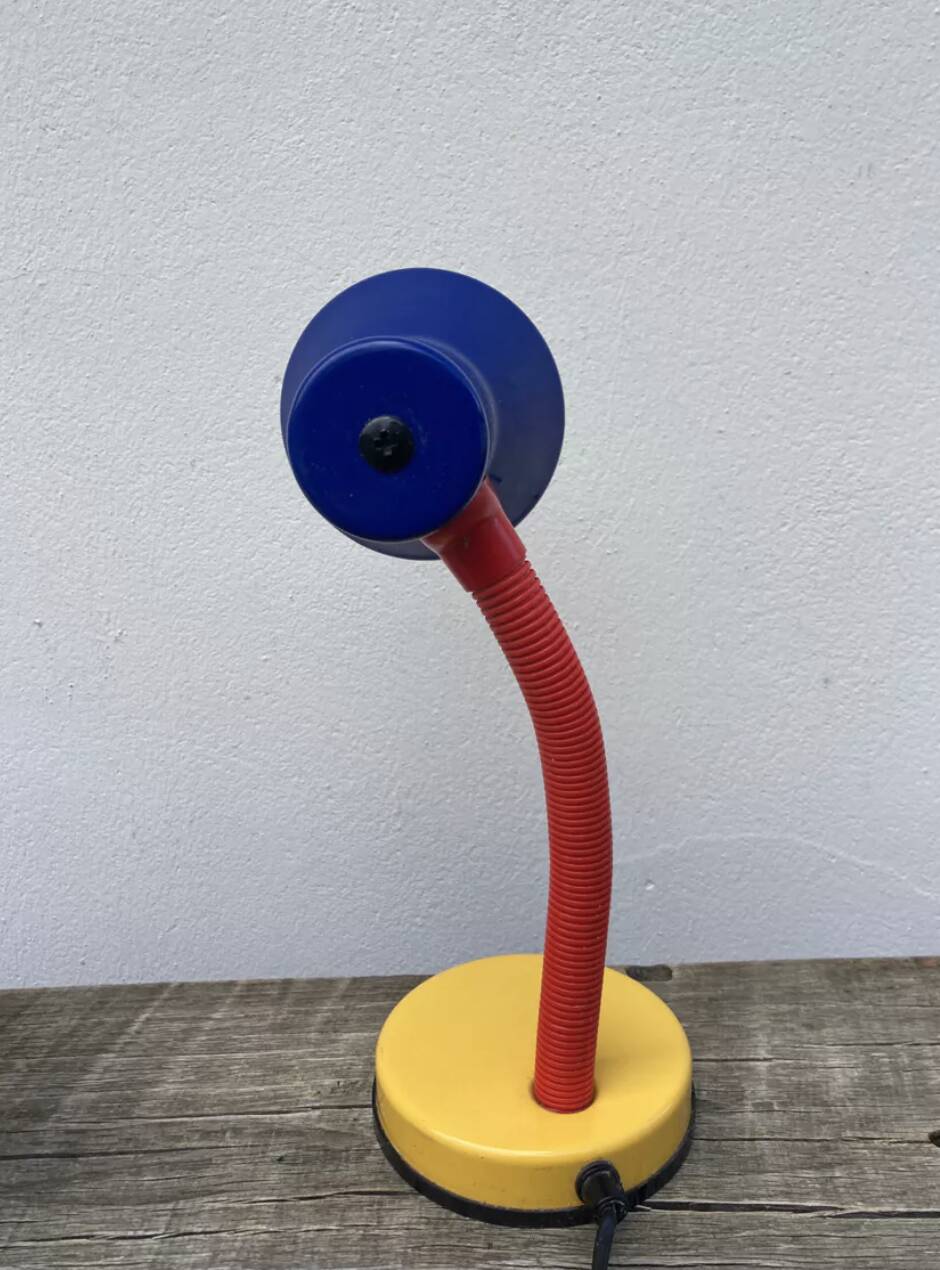 Tricolor metal desk lamp 1980