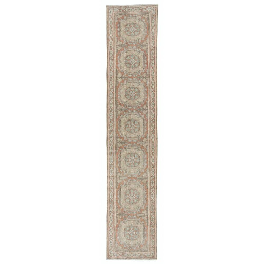 Vintage Runner Rug for Kitchen. Handmade Hallway Rug. Turkish Stair Rug. Narrow Corridor Rug