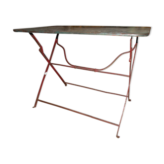 Metal folding bistro table early XX th wrought iron