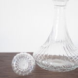 Scrolled glass wine decanter