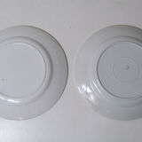 2 flat plates Badonviller old blue vintage