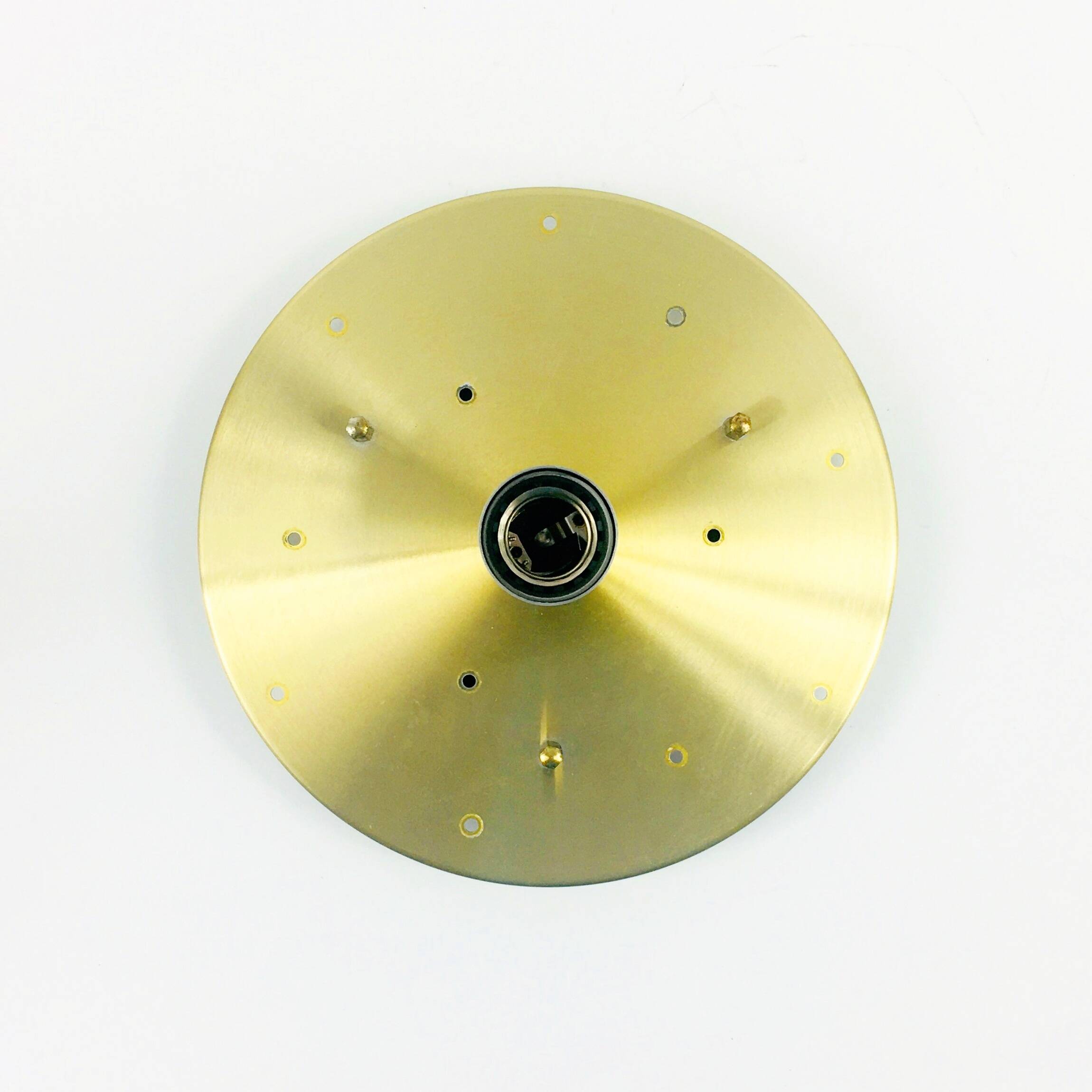 Mid-Century Murano Glass & Brass Flush Mount/Ceiling Light from Doria Leuchten, Germany, 1960s