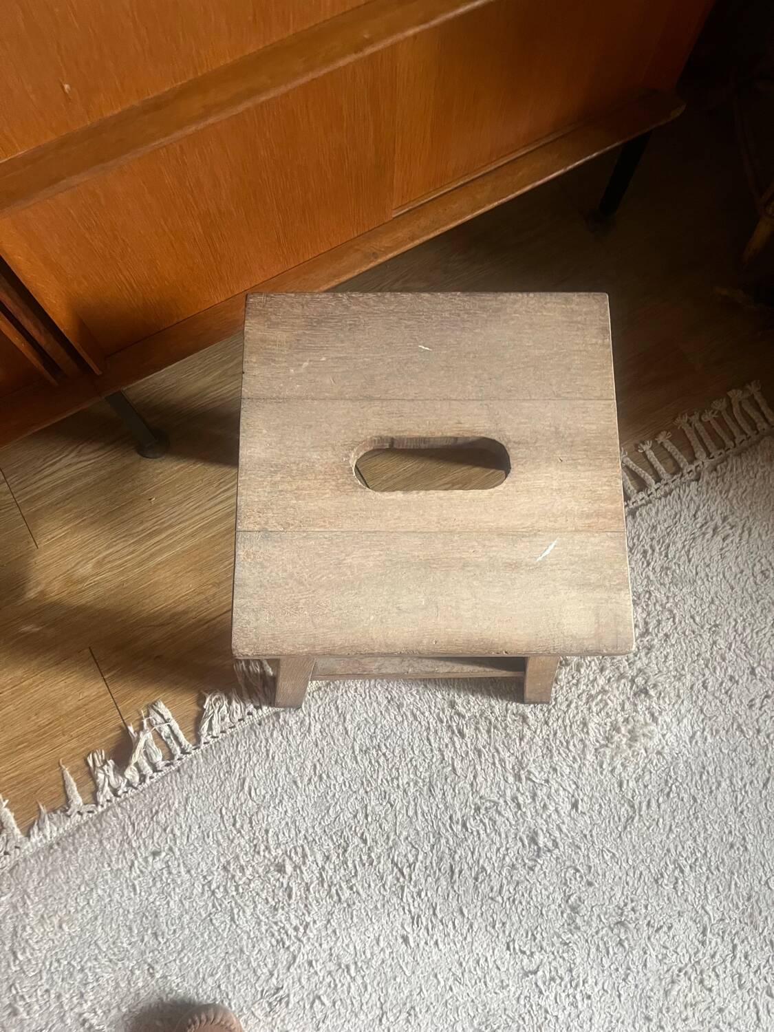 Vintage solid oak stool