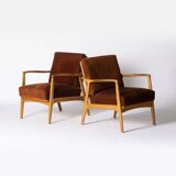 Pair of Scandinavian-style armchairs by Sedláček & Vyčítal for Dřevotvar Jablonné nad Orlicí, 1960s