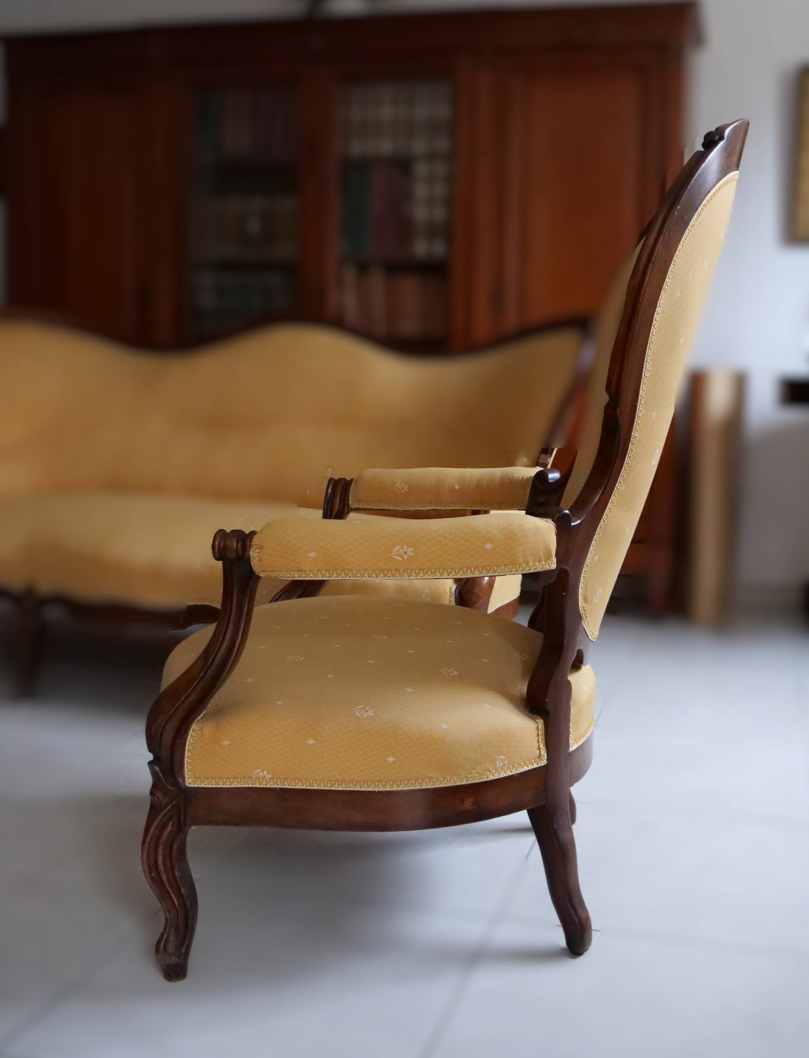 Napoleon III salon set – sofa and 2 armchairs, 19th century