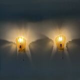 Set of 2 Sölken leuchten Murano glass shell wall lamps , 1970s