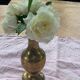 Golden brass vase chiseled vintage floral pattern
