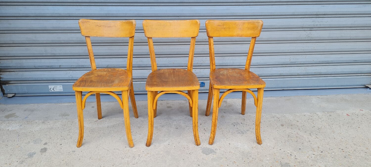 Set of 3 Baumann bistro chairs