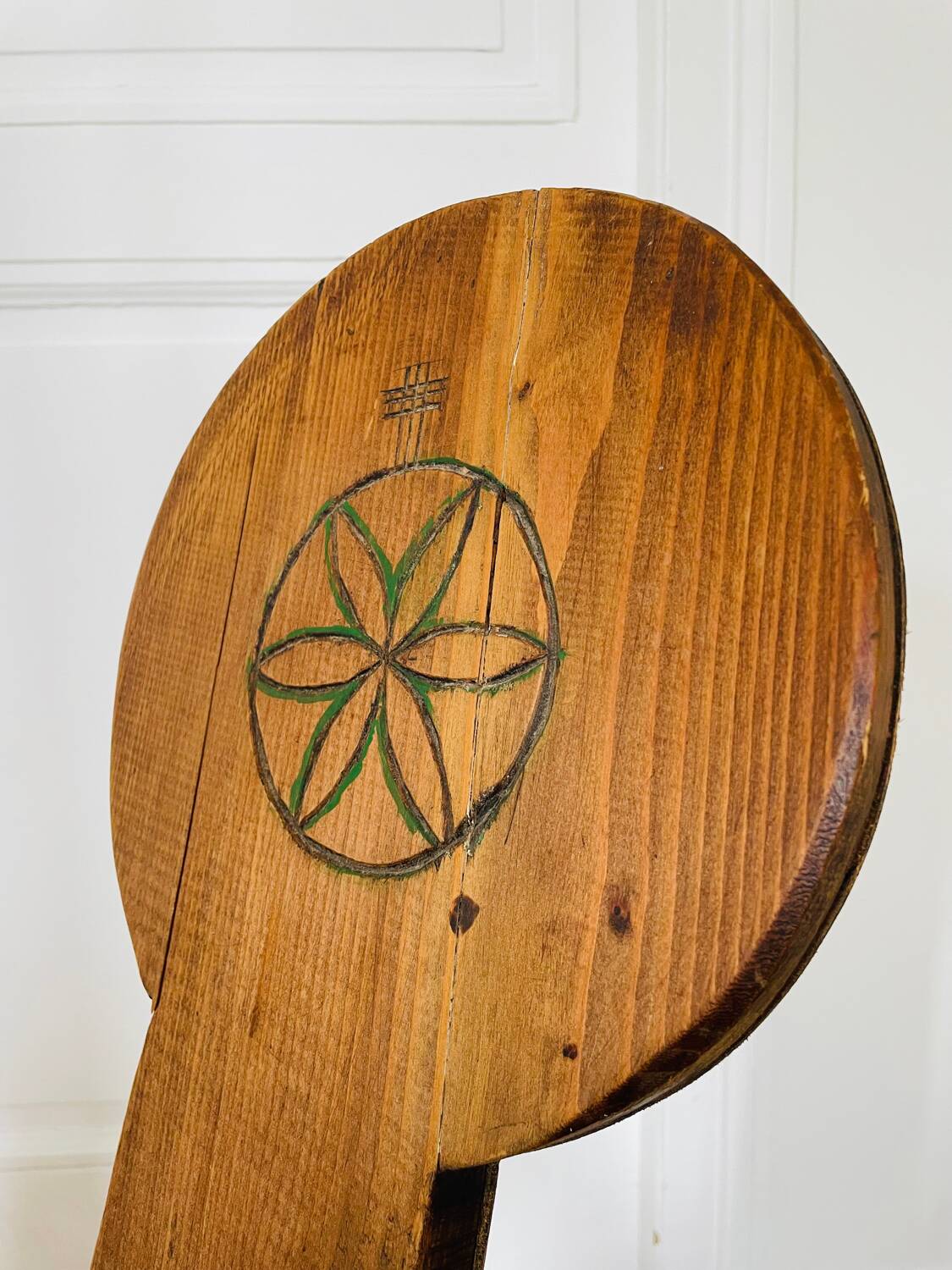 Antique brutalist chair in pine and oak