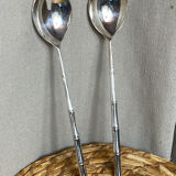 Salad cutlery, silver-plated, bamboo style