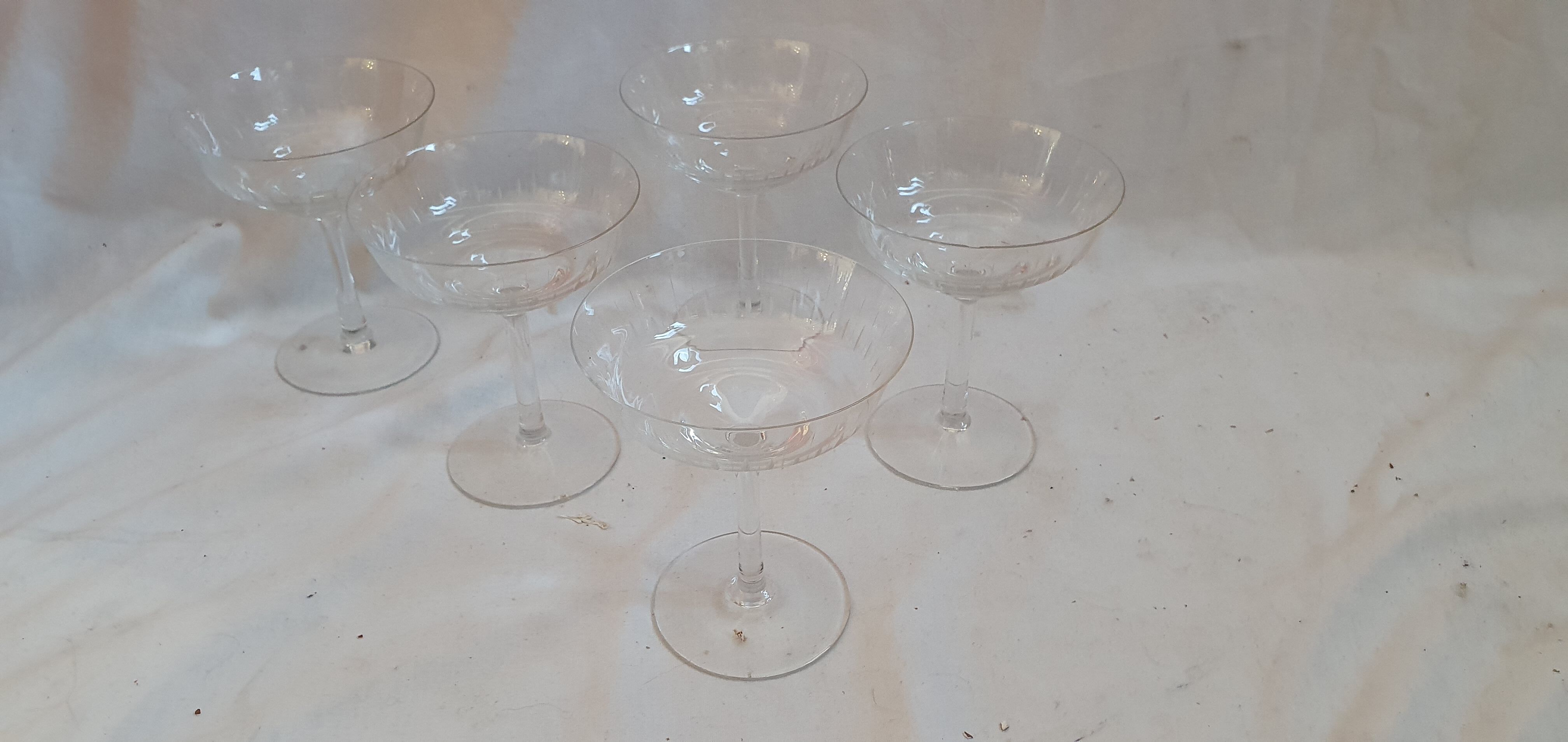5 glasses of Champagne from 1950/60