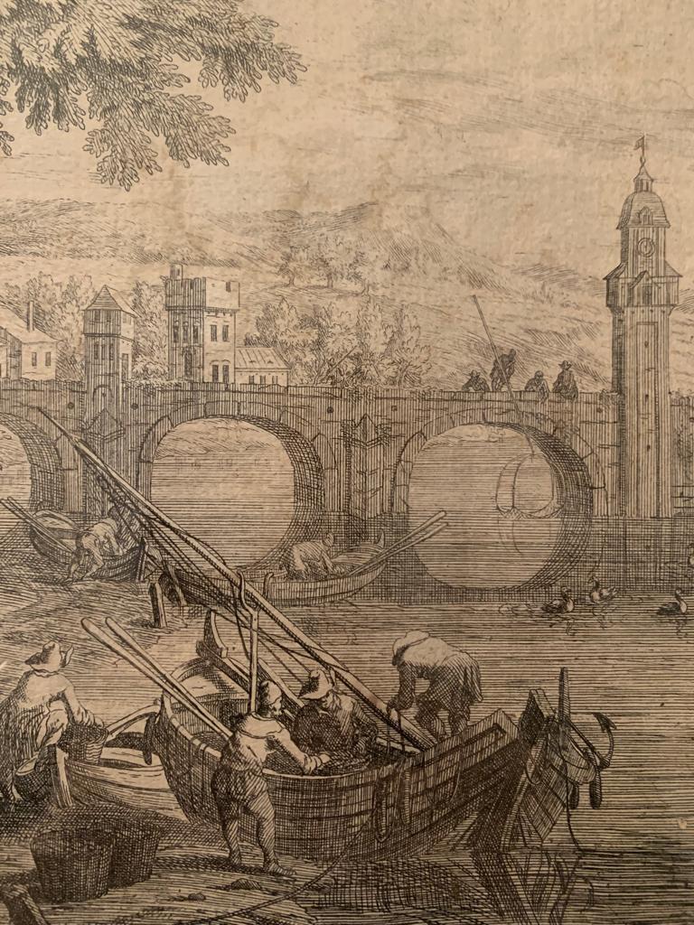 A. F. Bargas, Marché de campagne, gravure, vers XVIIème siècle