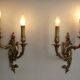 Pair of bronze double wall lights