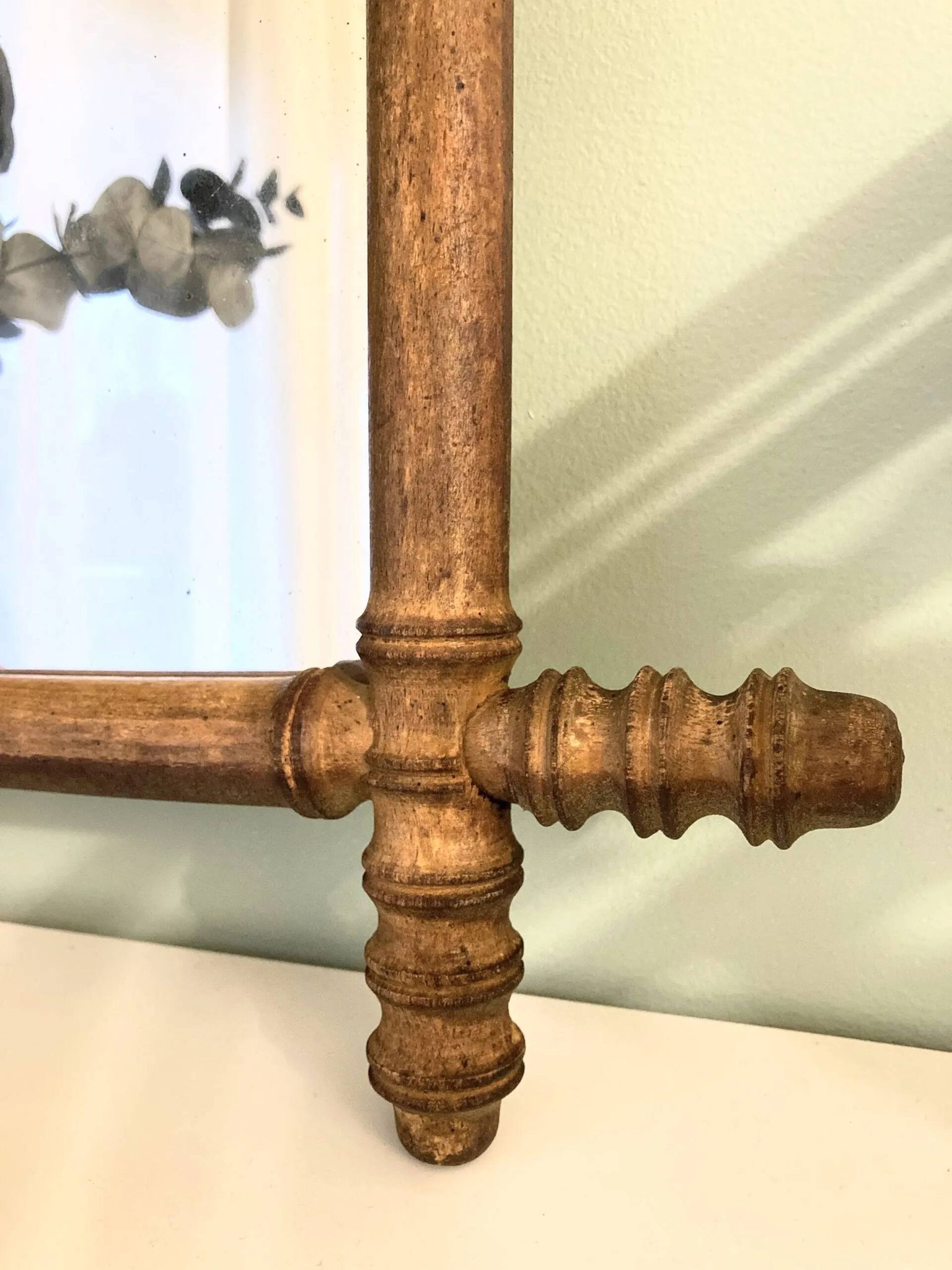 Bamboo wood mirror from the early 20th century.
