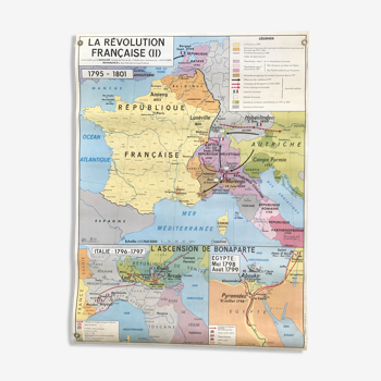 Carte scolaire de 1966 L'Europe après le congrès de Vienne - La Révolution Française