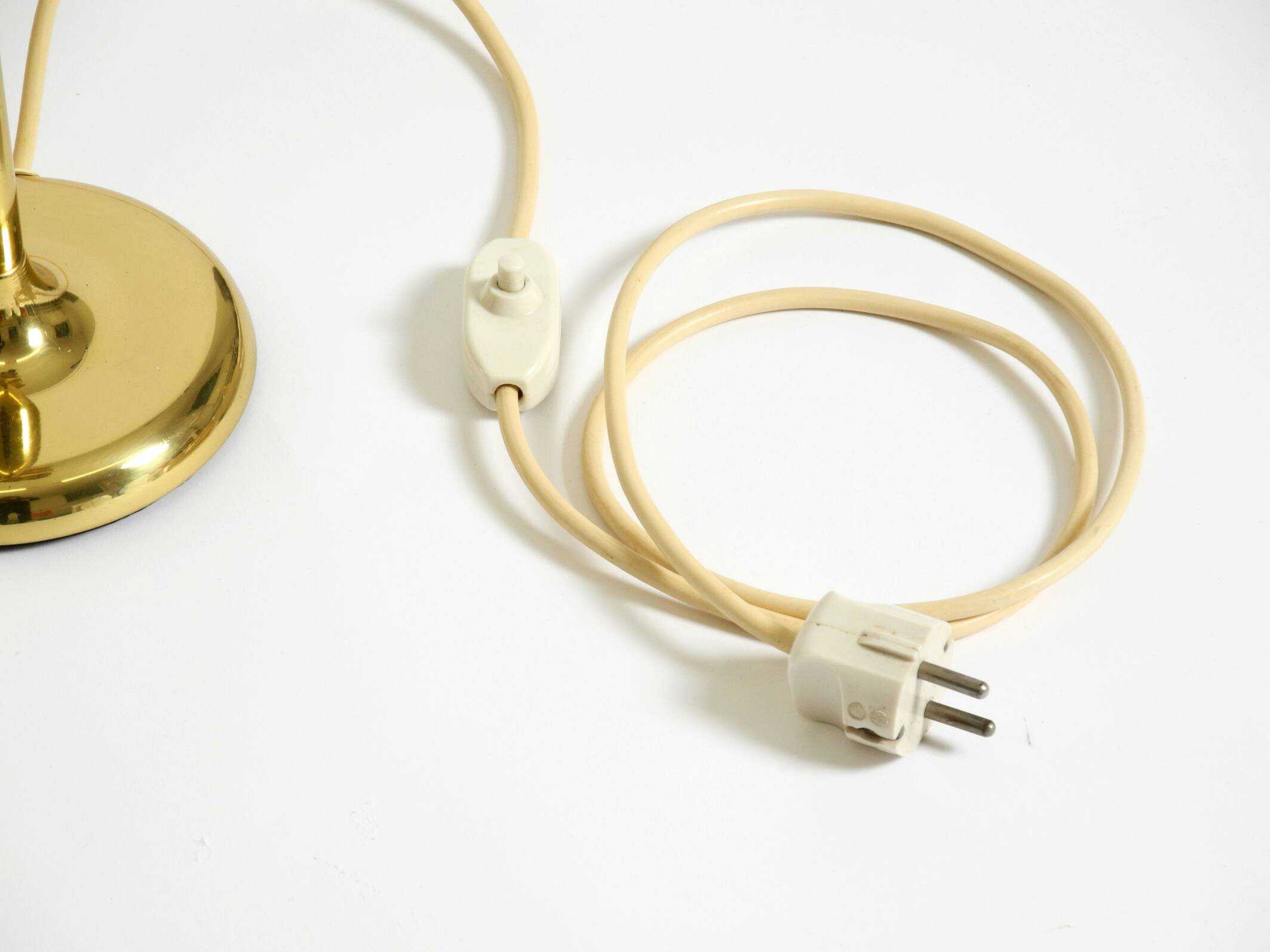 1960s Space Age brass table lamp by Kaiser Leuchten  with 3 glass globes