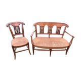 Oak bench and chair