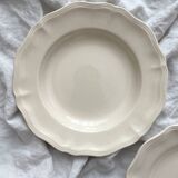 2 deep plates in scalloped ivory earthenware Sarreguemines
